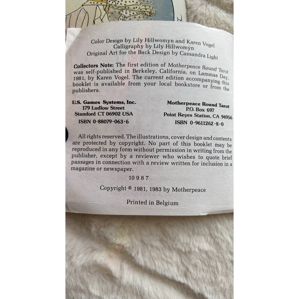 Vintage The Motherpeace Round Tarot Deck Karen Vogel & Vicki Noble Complete 1983 - Picture 8 of 8